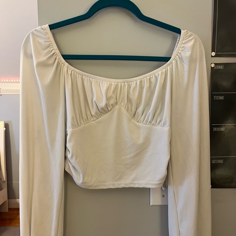 Woman’s white cropped shirt. Shein. Never worn.